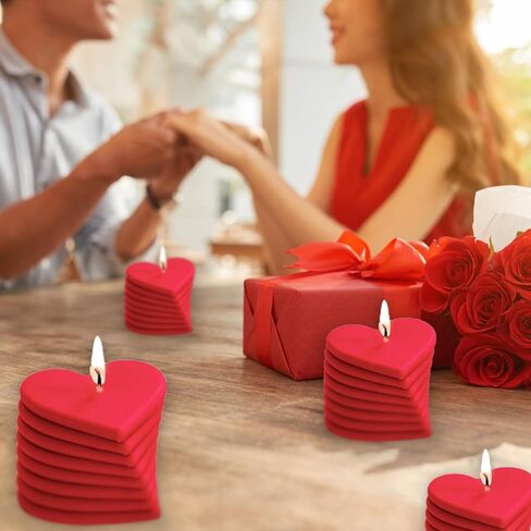 2 Pcs Heart Shaped Candle Mold Valentine's Day 3D Silicone Candle Make Mold Cake Mold for Aroma Soap Candle Candy DIY Tool Supplies Valentine's Day Mother's Day Decoration in Saudi Arabia