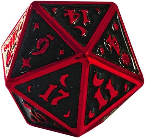 مجموعة النرد المعدنية Fantasydice لمجموعة DND وجميع ألعاب TRPG (ساعة ليلية، أحمر D20) in Kuwait