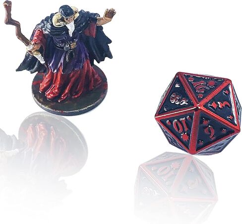 مجموعة النرد المعدنية Fantasydice لمجموعة DND وجميع ألعاب TRPG (ساعة ليلية، أحمر D20) in Kuwait