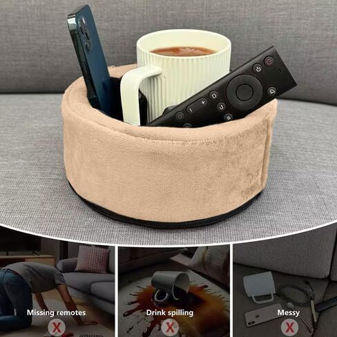 Xchouxer Couch Cup Holder Pillow, Sofa and Bed Organizer Caddy for Drinks, Remotes, Phones (Leopard) in Saudi Arabia