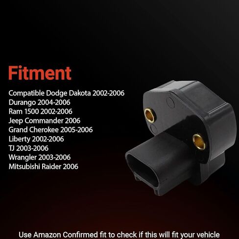TPS Throttle Position Sensor 4874371AD Compatible with Dodge Ram Pickup Durango Jeep Liberty Commander Cherokee Wrangler Replaces 5019411AA 5086203AA 5019411AB TH415 TH266 in Saudi Arabia