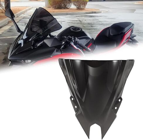 Windshield for Ninja 500 SE 2024 2025 Windscreen Double Bubble Wind Deflector Protector Cover Fairing(Black) in Saudi Arabia