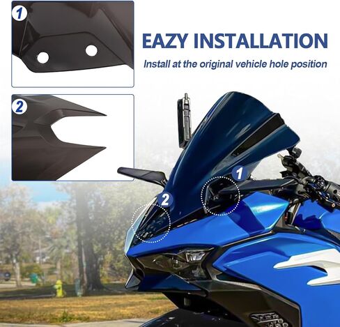 Windshield for Ninja 500 SE 2024 2025 Windscreen Double Bubble Wind Deflector Protector Cover Fairing(Black) in Saudi Arabia