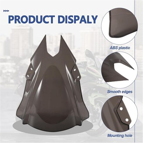 Windshield for Ninja 500 SE 2024 2025 Windscreen Double Bubble Wind Deflector Protector Cover Fairing(Black) in Saudi Arabia