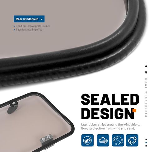 ECOTRIC Rear Windshield Compatible With Polaris General 1000/1000 4 2016-2025, XP 1000/XP 4 1000 2020-2025 UTV Tinted Polycarbonate (PC) Textured Windscreen in Saudi Arabia