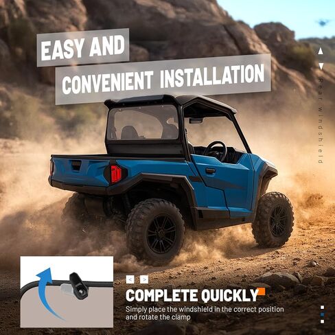 ECOTRIC Rear Windshield Compatible With Polaris General 1000/1000 4 2016-2025, XP 1000/XP 4 1000 2020-2025 UTV Tinted Polycarbonate (PC) Textured Windscreen in Saudi Arabia
