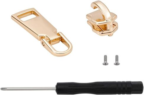 PH PandaHall Metal Zipper Repair Kit, Detachable Zip Heads Luggage Zipper Pull Replacement Zipper Slider Replacement for Jackets Luggage Bags Suitcases Tents Outdoor Gear(#5 Golden) in Saudi Arabia