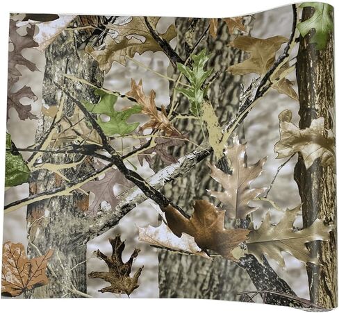 Queenbox 19.7inx4.9ft Camo Vinyl Wraps, Woodland Maple Camouflage Self-Adhesive Car Sticker Decal Film Air Release Roll, 3 in Kuwait