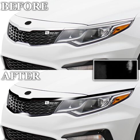 BOGAR TECH DESIGNS مصبغة أمامية من الكروم حذف ملصق لاصق من الفينيل يناسب Kia Optima 2016-2020، أسود لامع in Kuwait