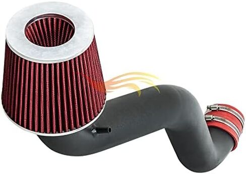 Rtunes Racing Short Ram Air Intake Kit + Filter Combo BLACK PIPE AND RED Compatible For 07-10 Jeep Commander / 05-10 Jeep Grand Cherokee 3.7L V6 in Saudi Arabia
