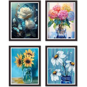 4 Pack Insect Stamped Cross Stitch Kits for Adults Beginner, Counted Cross Stitch Kits Printed Stitching Patterns Dimensions Needlepoint Art Crafts Embroidery Kits for Adults Beginners 12x16 inch in Kuwait