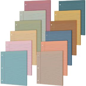 PerKoop 600 Sheets Loose Leaf Paper 8.5" x 11" Colored Filler Paper 12 Pack Lined College Ruled Paper 3 Hole Punched Notebook Paper for Office School Supplies(Retro Color) in Kuwait