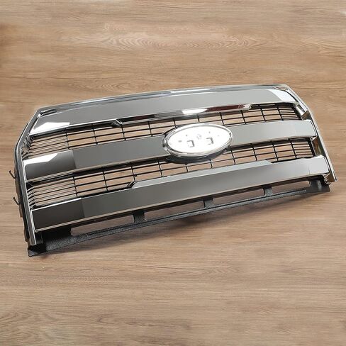 KUAFU Front Bumper Grille Compatible with 2015-2017 Ford F150 F-150 Replacement for FL3Z-8200-MA FL3Z8200MA w/o Camera Chrome Upper Hood Mesh Grill ABS Plastic in Saudi Arabia