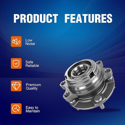 513296 Front Wheel Hub and Bearing Assembly Fit for 2007-2018 Nissan Altima, 2009-2019 Maxima, 2009-2018 Murano, 2013-2019 Pathfinder, 2011-17 Quest, 2013 Infiniti JX35, 2014-18 QX60, 5 Lug in Saudi Arabia