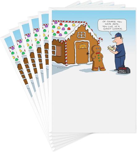 Hallmark 0599XXH2125 Shoebox Funny Christmas Cards Pack, Gingerbread House (6 Cards with Envelopes) in Saudi Arabia