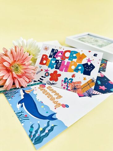12 Pcs Premium Blank Birthday Cards Set - Bulk Blank Inside Cards with Envelopes, Thoughtful Greeting Cards for Loved Ones in Saudi Arabia