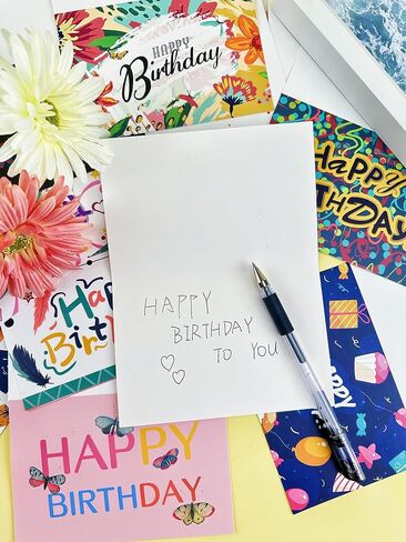 12 Pcs Premium Blank Birthday Cards Set - Bulk Blank Inside Cards with Envelopes, Thoughtful Greeting Cards for Loved Ones in Saudi Arabia