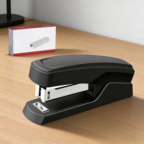 Desktop Stapler with 1000 Staples, Durable 25 Sheet Capacity Staplers for Office Home Craft Accessories Black in Saudi Arabia