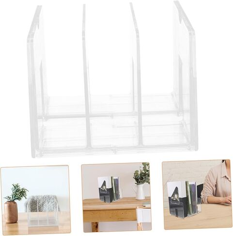 NUOBESTY Transparent Book Holder and Document Organizer Rack Desktop File Stand for Books and Magazines Multifunctional File Organizer for Home and Office Use in Saudi Arabia