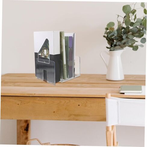 NUOBESTY Transparent Book Holder and Document Organizer Rack Desktop File Stand for Books and Magazines Multifunctional File Organizer for Home and Office Use in Saudi Arabia