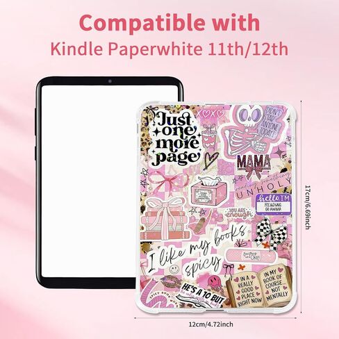 6Pcs Inserts Cardstock Paper for E-Reader Kindle Insert for Clear Case 6.8"x4.8" Funny Theme E-Reader Back Cover Insert Decorating Accessories for Paper White 11th-12th Gift for Book Lover in Saudi Arabia