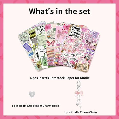 6Pcs Inserts Cardstock Paper for E-Reader Kindle Insert for Clear Case 6.8"x4.8" Funny Theme E-Reader Back Cover Insert Decorating Accessories for Paper White 11th-12th Gift for Book Lover in Saudi Arabia
