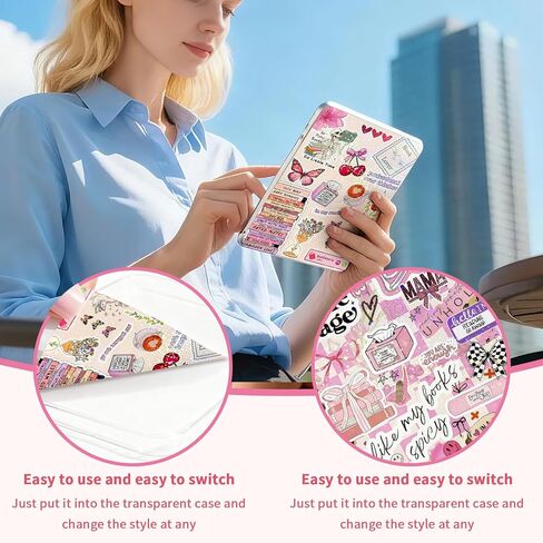 6Pcs Inserts Cardstock Paper for E-Reader Kindle Insert for Clear Case 6.8"x4.8" Funny Theme E-Reader Back Cover Insert Decorating Accessories for Paper White 11th-12th Gift for Book Lover in Saudi Arabia