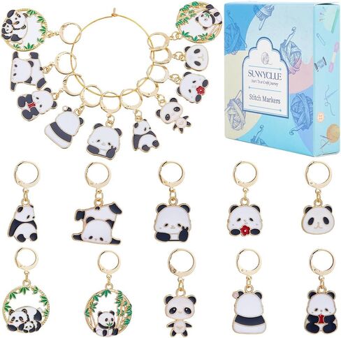 SUNNYCLUE 1 Box 20Pcs 5 Colors Cow Stitch Markers Cute Crochet Markers Bulk Alloy Enamel Locking Metal Knit Stitch Markers Charms for Crocheting Knitting Sewing Weaving Jewelry Making DIY Accessory in Saudi Arabia