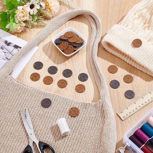 UNICRAFTALE 60Pcs 2 Colors HandmadeTags Imitation Leather Crochet Labels with Love and Oliver Leaf Crochet Tags for Handmade Square Embossed Tags for DIY Crafts Knitting Sewing Hats Purses Clothing in Saudi Arabia