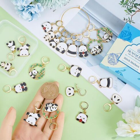 SUNNYCLUE 1 Box 20Pcs 5 Colors Cow Stitch Markers Cute Crochet Markers Bulk Alloy Enamel Locking Metal Knit Stitch Markers Charms for Crocheting Knitting Sewing Weaving Jewelry Making DIY Accessory in Saudi Arabia