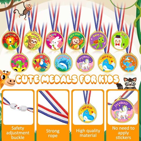 36 Pcs Award Medals Gold Plastic Award Medals Motivational Stickers for Kids Teacher Reward Stickers School Supplies for Sports Party Classroom Motivating and Potty Training Awards (Motivational) in Saudi Arabia