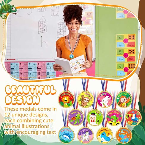 36 Pcs Award Medals Gold Plastic Award Medals Motivational Stickers for Kids Teacher Reward Stickers School Supplies for Sports Party Classroom Motivating and Potty Training Awards (Motivational) in Saudi Arabia