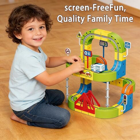 Track Fusion Train Set - 3D Infinity Track Magic Cube Train, Gravity Defying Flexible Race Track Building Toy for Boys Girls 3-8 in Saudi Arabia