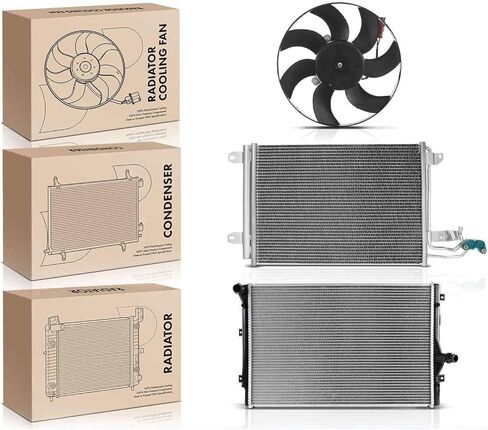 Replacement Parts for Radiator&AC Condenser&Cooling Fan Kit for Volkswagen Golf GTI Jetta Audi A3 Mod-AP88P-96232 in Saudi Arabia