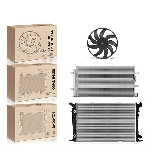 Replacement Parts for 3X Radiator&AC Condenser&Cooling Fan Kit for A4 09-16 A5 Quattro Q5 L4 2.0L Mod-AP88P-89117 in Saudi Arabia