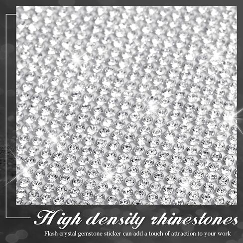 Humyoun 121500 Pieces 118 x 7.9 Inches Bling Rhinestone Sheet Sticker Large 2mm Silver Crystal Self Adhesive Rhinestone Diamond Sticker Glitter Gem Sheet Sticker for DIY Home Car Art Craft Event Decor in Saudi Arabia