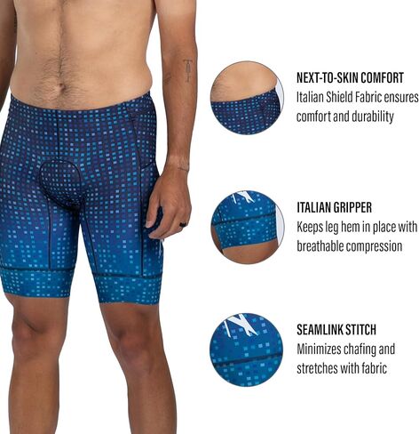 Zoot Men’s LTD 9-Inch Triathlon Shorts, Endurance Cycle Padded Shorts, for Swim, Bike, Run with Quick Drying UPF 50 + Fabric in Kuwait