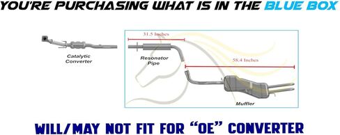 Northeastern Exhaust | Stainless Steel Direct Fit Resonator Pipe, Muffler Exhaust System Kit Compatible for Volkswagen Jetta 1999-2005 2.0L | Free Sleeves Included | Automotive Replacement Part in Saudi Arabia