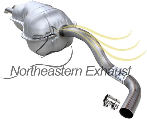 Northeastern Exhaust | Stainless Steel Direct Fit Resonator Pipe, Muffler Exhaust System Kit Compatible for Volkswagen Jetta 1999-2005 2.0L | Free Sleeves Included | Automotive Replacement Part in Saudi Arabia