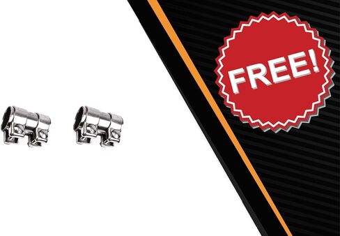 Northeastern Exhaust | Stainless Steel Direct Fit Resonator Pipe, Muffler Exhaust System Kit Compatible for Volkswagen Jetta 1999-2005 2.0L | Free Sleeves Included | Automotive Replacement Part in Saudi Arabia