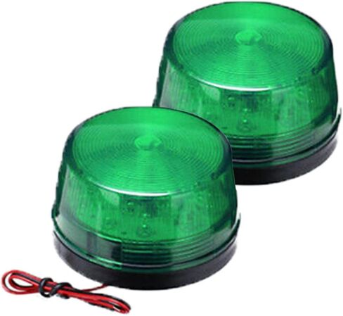 RUNAAJA 2PCS 12V Green LED Strobe Beacon Emergency Alarm Warning Flashing Light Signal Lamp Security Alarm for Car Truck Bus (Green) in Saudi Arabia