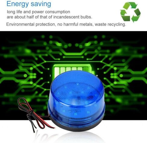RUNAAJA 2PCS 12V Green LED Strobe Beacon Emergency Alarm Warning Flashing Light Signal Lamp Security Alarm for Car Truck Bus (Green) in Saudi Arabia