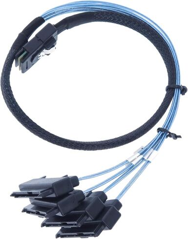 كابل SAS صغير إلى SAS كبل الاختراق الداخلي SFF-8087 إلى SFF-8482 مع موصلات طاقة موليكس 4X للتحكم في Raid إلى القرص الصلب 3.3FT in Saudi Arabia