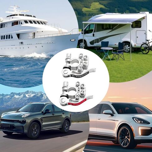 Car Battery Terminal Connectors, 4 Way Positive and Negative Quick Release Terminal Clip, Automotive Top Post Battery Connectors Clamps, Compatible With Vans Trucks and More (Style 1) in Saudi Arabia