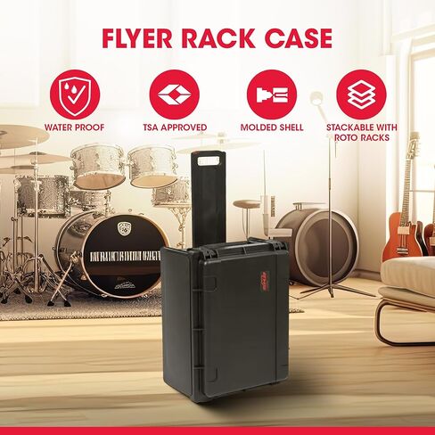SKB Injection Molded Waterproof 2U Studio Flyer Rack Case with Wheels and Pull Handle in Saudi Arabia