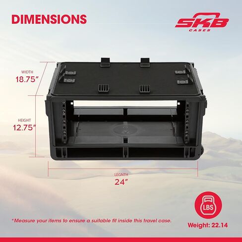 SKB Injection Molded Waterproof 2U Studio Flyer Rack Case with Wheels and Pull Handle in Saudi Arabia