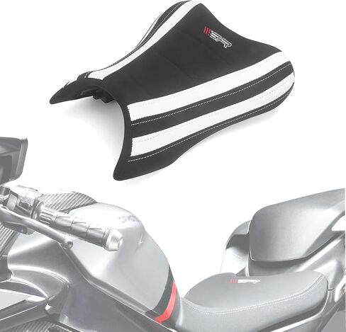 ملحقات مقاعد السائق الأمامية للدراجة النارية لـ CFMOTO 450SS 450SR 450NK 2023-2025، وسادة مقعد السائق 815 مم، جلد PU أسود (Whie) in Kuwait