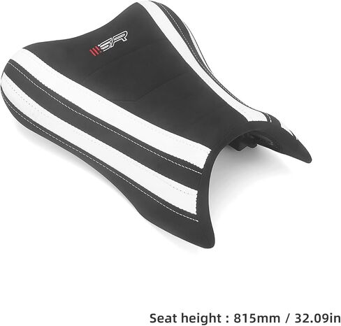 ملحقات مقاعد السائق الأمامية للدراجة النارية لـ CFMOTO 450SS 450SR 450NK 2023-2025، وسادة مقعد السائق 815 مم، جلد PU أسود (Whie) in Kuwait