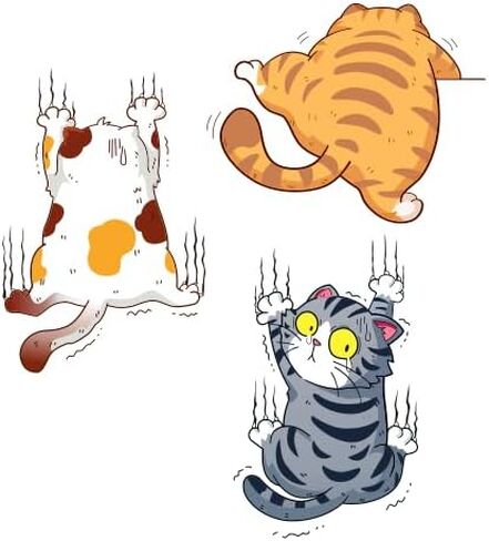 1PC Scratch Cat Car Sticker, Three Cats Scratch Cover Funny Bumper Decal for Auto, Truck, Motorcycle, Wall, Window, L in Saudi Arabia