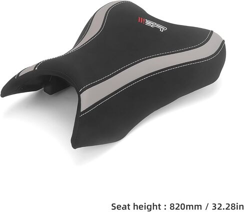 Motorcycle Front Seat Hightened Cushion Rider Seats Accessories for CFMOTO 450SS 450SR 450NK 2023-2025,815mm Driver Seat Pad, Black PU Leather(Whie) in Saudi Arabia